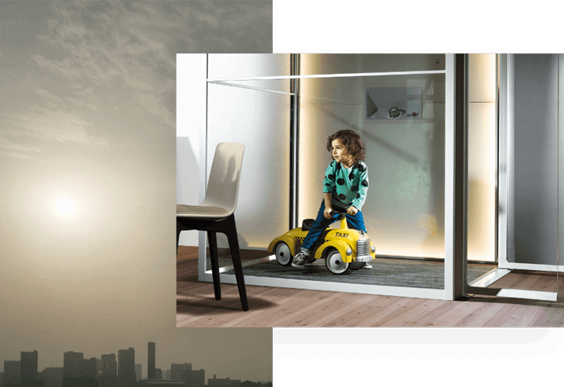 image of a child riding a toy car in a room