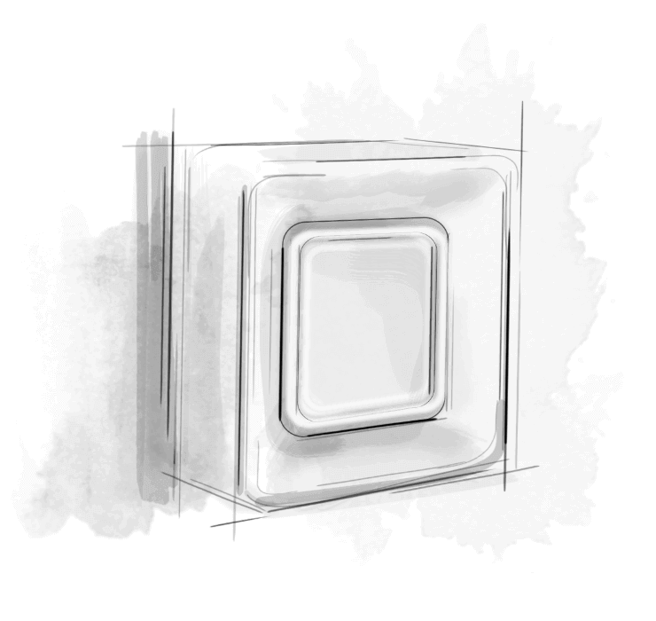black and white image of a square box